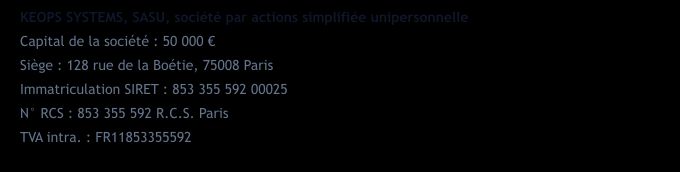 Informations éditeur du site